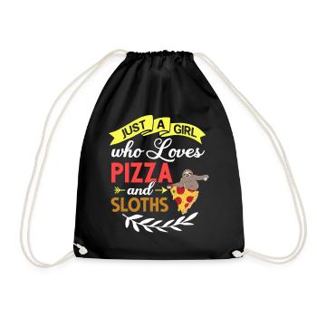 Sloth Pizza Delivery Pizzeria Italian - Drawstring Bag - black - Front