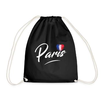 Paris France French Bonjour - Drawstring Bag - black - Front