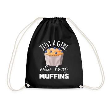Muffin une fille aime muffins pâtisseries sucrées - Sac de sport léger - noir - Devant