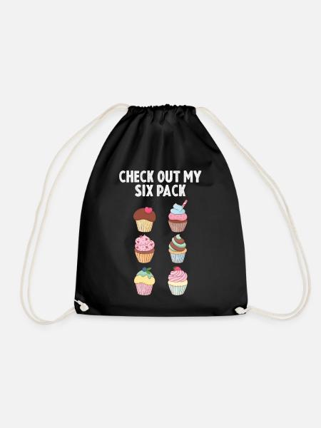 Muffin Sixpack Muffins süßes Gebäck - Turnbeutel - Schwarz