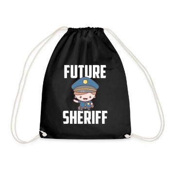 Future Sheriff with Junior Sheriffstern - Drawstring Bag - black - Front