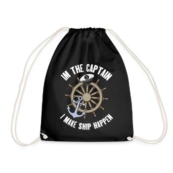 Capitaine Voilier Bateau à moteur Bateau Marin - Sac de sport léger - noir - Devant