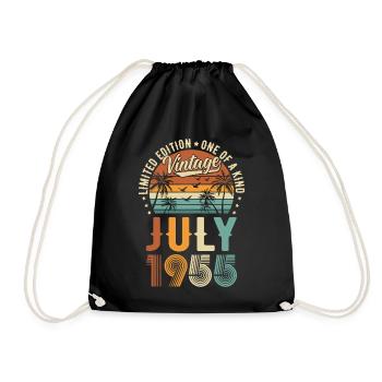 Limited Edition Juli 1955 Geburtstag Geschenk - Turnbeutel - Schwarz - Vorne
