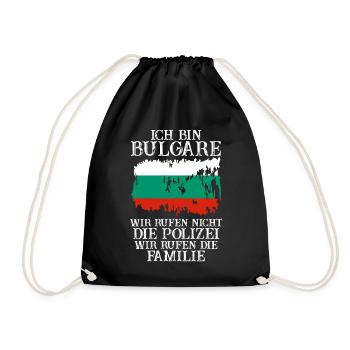 Balkan Bulgarien Bulgare Bulgarisches - Turnbeutel - Schwarz - Vorne