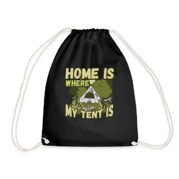 La maison est là où se trouve ma tente - Camping Nature - Sac de sport léger - noir - Devant