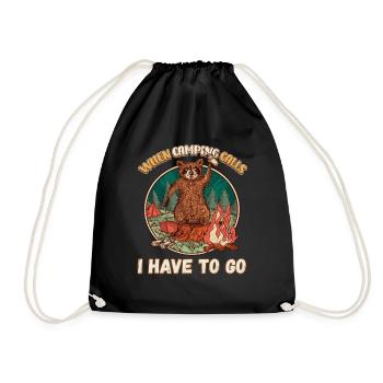 Quand le camping appelle, je dois y aller - Camping Nature - Sac de sport léger - noir - Devant