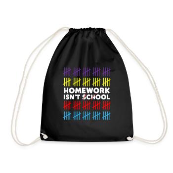 Homework Isn't School Cool Schoolchild - Drawstring Bag - black - Front