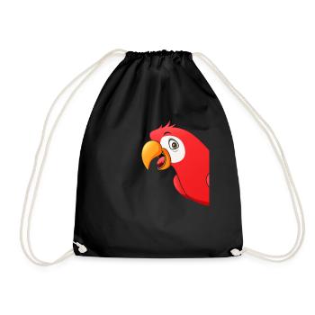 Funny Parrot Bird Parrot Spying - Drawstring Bag - black - Front
