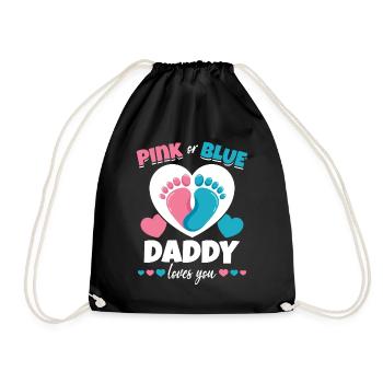 Papa rose ou bleu vous aime Baby Shower - Sac de sport léger - noir - Devant
