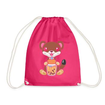 Bubble Milk Tea Weasel boissons Boba thé au lait - Sac de sport léger - fuchsia - Devant