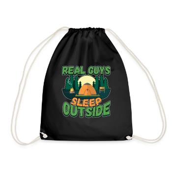 De vrais gars qui dorment dehors - Camping Camping Nature - Sac de sport léger - noir - Devant