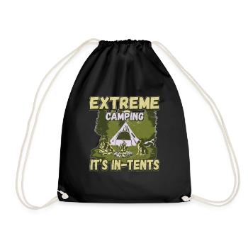 Extrem Camping is In Tents - Campen Zelten Natur - Turnbeutel - Schwarz - Vorne
