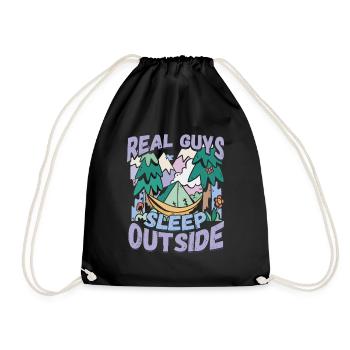 De vrais gars qui dorment dehors - Camping Camping Nature - Sac de sport léger - noir - Devant