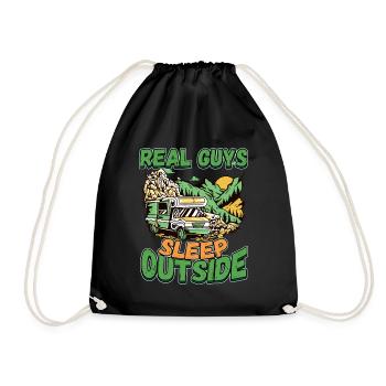 De vrais gars qui dorment dehors - Camping Camping Nature - Sac de sport léger - noir - Devant