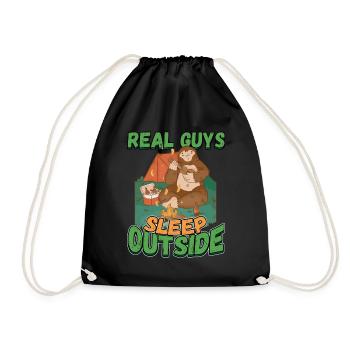De vrais gars qui dorment dehors - Camping Camping Nature - Sac de sport léger - noir - Devant
