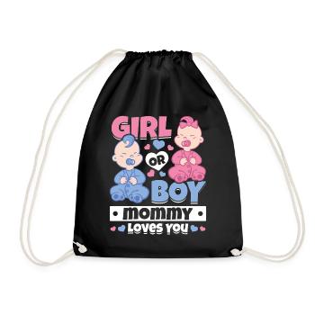 Fille ou garçon maman t’aime nouveau-né - Sac de sport léger - noir - Devant