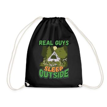 De vrais gars qui dorment dehors - Camping Camping Nature - Sac de sport léger - noir - Devant