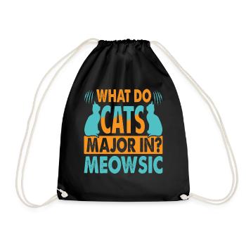 Dans quoi les chats se spécialisent-ils? Meowsic - Blagues de papa - Sac de sport léger - noir - Devant