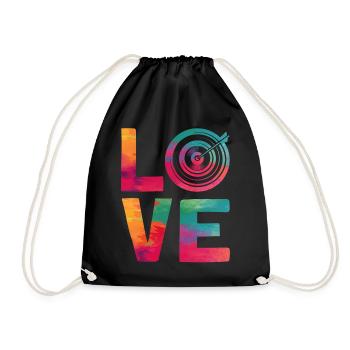 Archery Bow Archer Girl Water - Drawstring Bag - black - Front