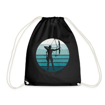 Archery Bow Archer Retro Vintage - Drawstring Bag - black - Front
