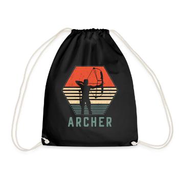 Archery Bow Archer Retro Vintage - Turnbeutel - Schwarz - Vorne