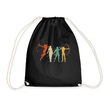Archery Bow Archer Retro Vintage - Drawstring Bag - black - Front