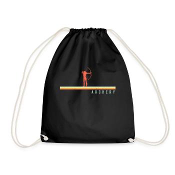 Archery Bow Archer Girl Retro - Drawstring Bag - black - Front