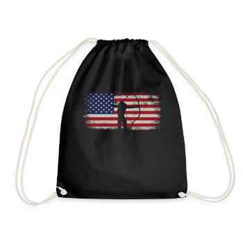 Archery Bow Archer Girl Usa - Drawstring Bag - black - Front