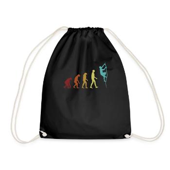 Climbing Evolution Bouldering Sport Free Climber - Drawstring Bag - black - Front