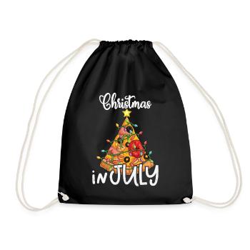 Pizza Christmas in July - Drawstring Bag - black - Front