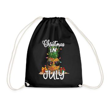Pineapple Christmas In July Tropical - Drawstring Bag - black - Front