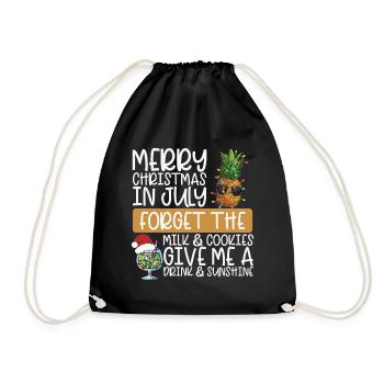 Pineapple Merry Christmas in July - Drawstring Bag - black - Front