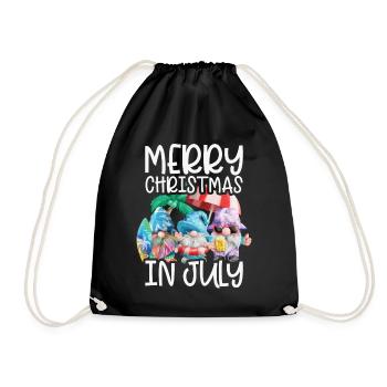 Elves Merry Christmas In July Tropical - Drawstring Bag - black - Front