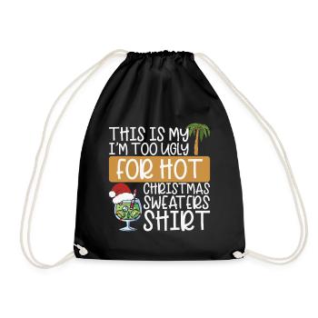 Christmas Cocktail Ugly XMas Sweater - Drawstring Bag - black - Front