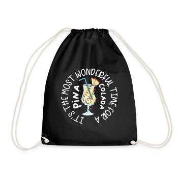 Christmas cocktail Pina Colada Tropical - Drawstring Bag - black - Front
