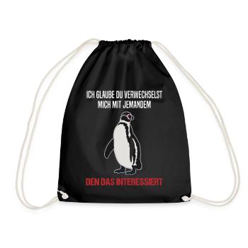 Pinguin Sarkastischer Spruch Lustiges Geschenk - Turnbeutel - Schwarz - Vorne