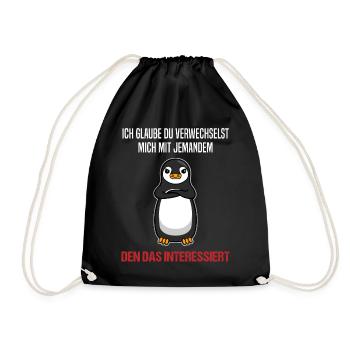 Pinguin Sarkastischer Spruch Lustiges Geschenk - Turnbeutel - Schwarz - Vorne