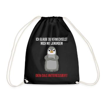 Pinguin Sarkastischer Spruch Lustiges Geschenk - Turnbeutel - Schwarz - Vorne