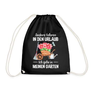 Garten Urlaub Lustiger Spruch Gärtner Geschenkidee - Turnbeutel - Schwarz - Vorne