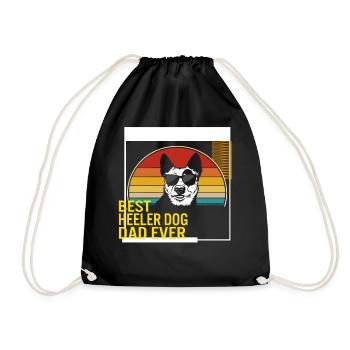 Best Heeler Dog Dad Ever T Shirt - Drawstring Bag - black - Front