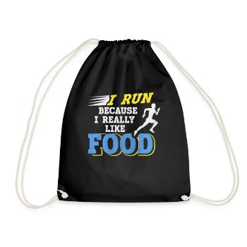 Je cours parce que j’aime beaucoup food Funny Runner - Sac de sport léger - noir - Devant