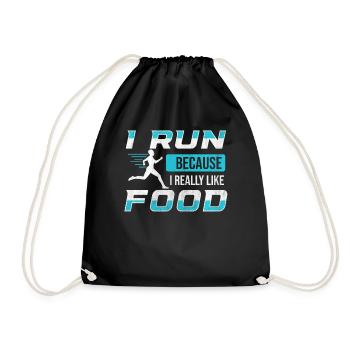 Je cours parce que j’aime beaucoup food Funny Runner - Sac de sport léger - noir - Devant