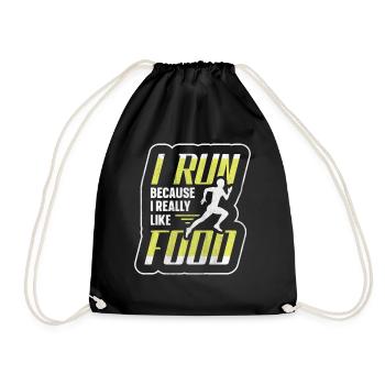Je cours parce que j’aime beaucoup food Funny Runner - Sac de sport léger - noir - Devant