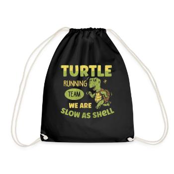 Turtle Running Team - We Are Slow As Shell Running - Drawstring Bag - black - Front