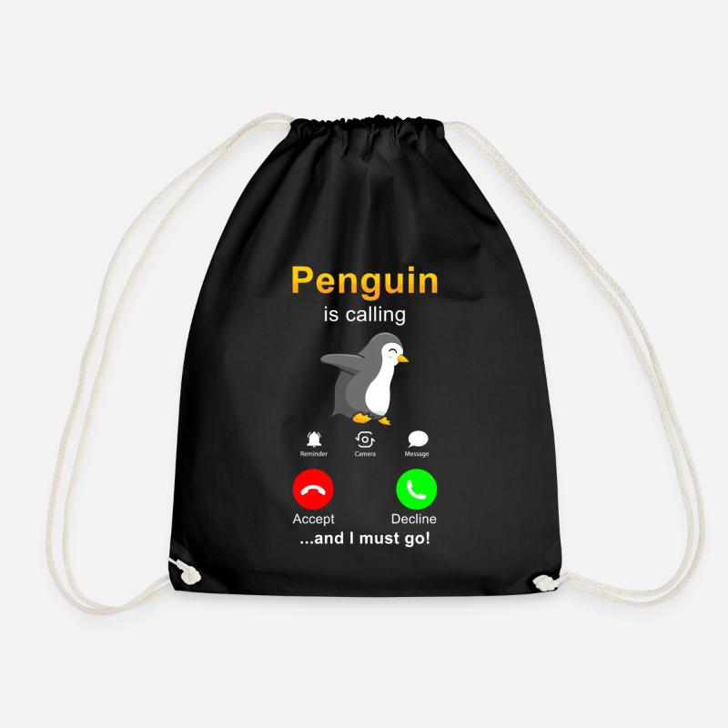 Pinguin is calling - Turnbeutel - Schwarz