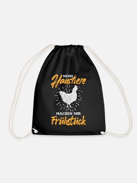 Hühnerzüchter Meine Haustiere machen mir Frühstück - Turnbeutel - Schwarz