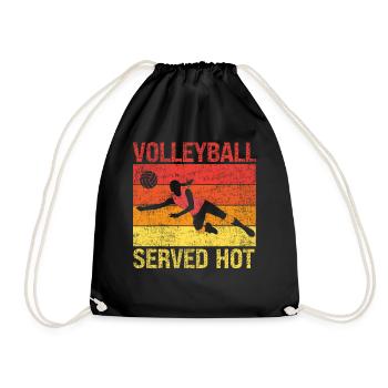 Volleyball Player Team Retro - Drawstring Bag - black - Front
