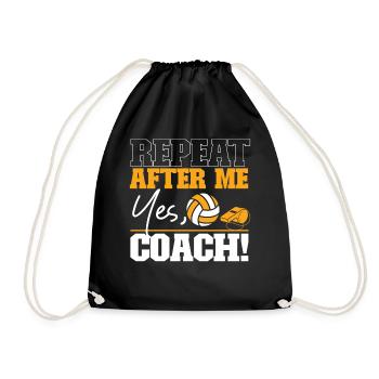 Volleyball Player Team Coach - Drawstring Bag - black - Front