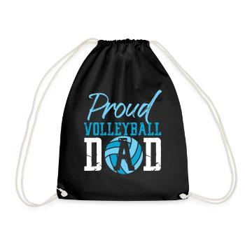 Volleyball Player Team Dad Father - Drawstring Bag - black - Front