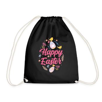 Joyeuses Pâques Pâques Pâques Pâques Lapin de Pâques Dictons - Sac de sport léger - noir - Devant